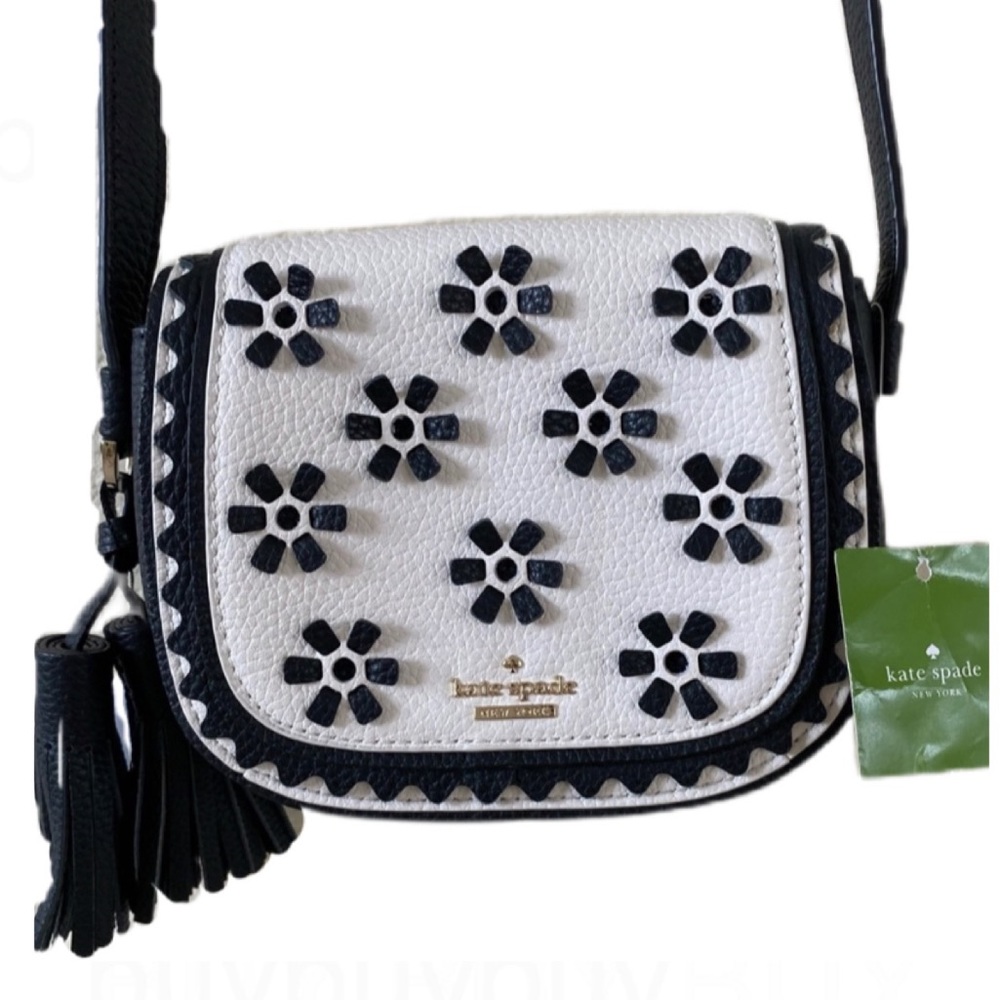 Kate Spade Small Lietta Crossbody Bag Black and White